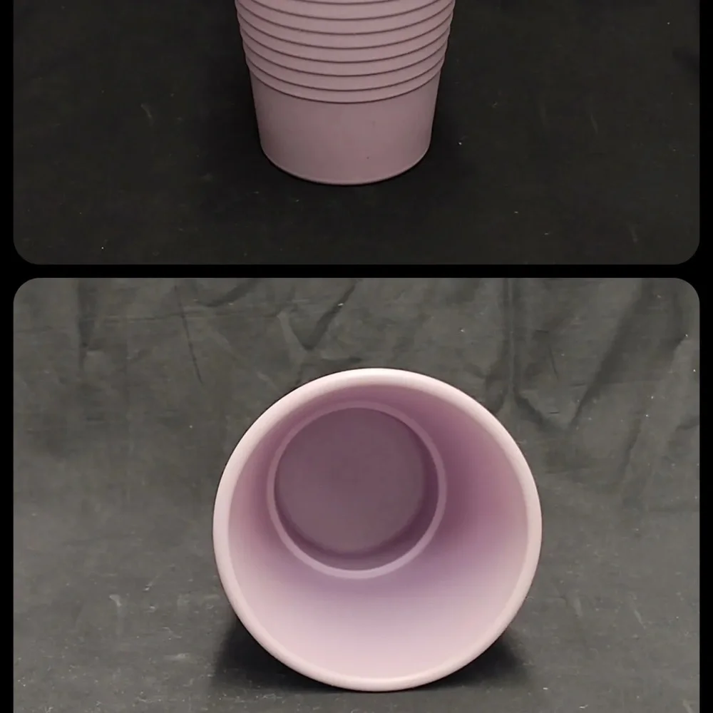 VASE PLANTER- made in Germany pink ribbed FLOWER vase 6.5” height 5” w ceramic